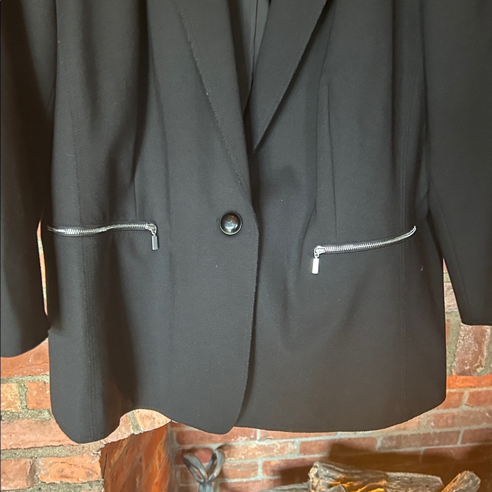 Lafayette 148 NY blazer with zipper detail at pockets - Picture 3 of 3
